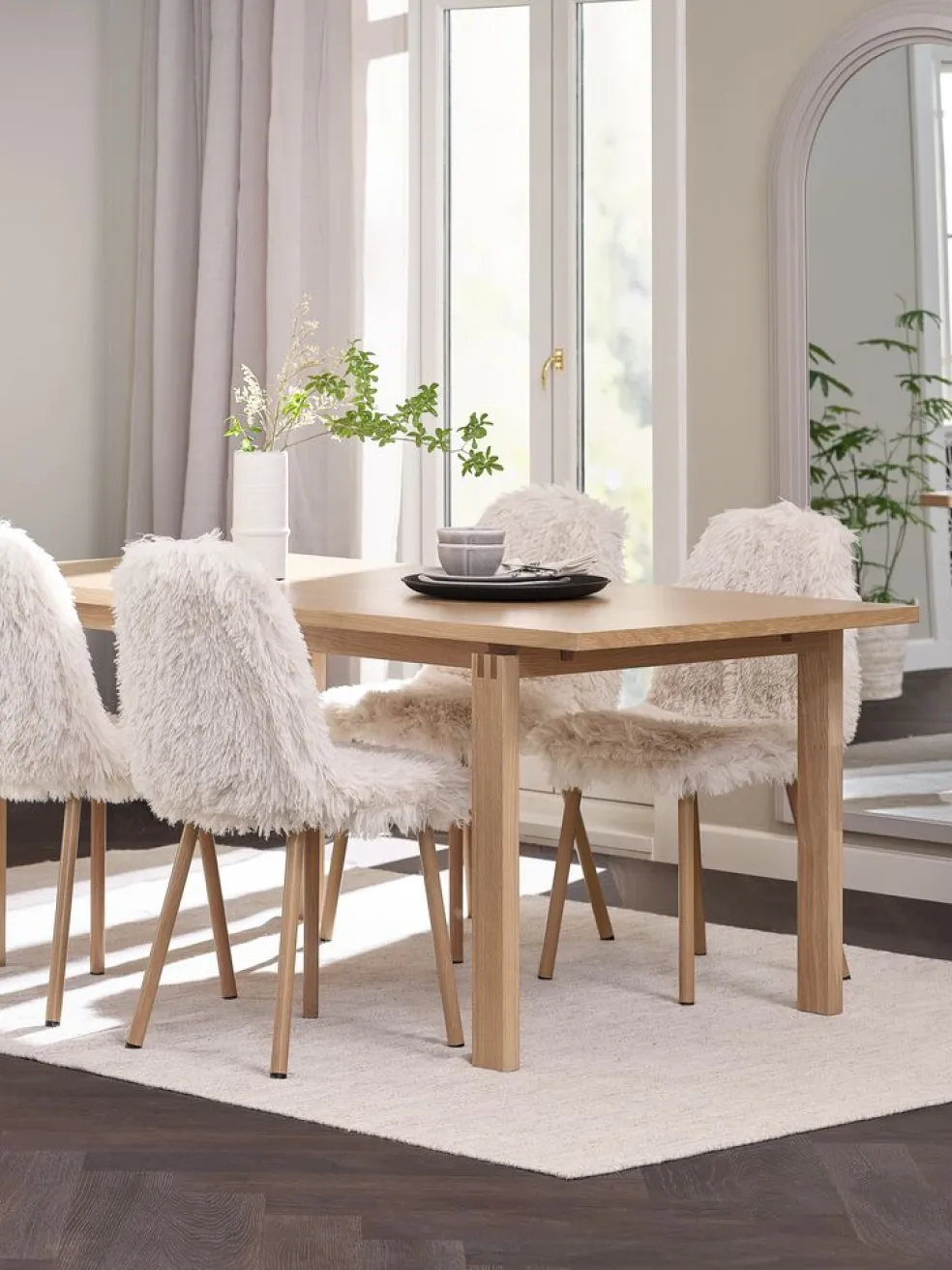 JONSTRUPChaise JONSTRUP tissu teddy blanc cassé/coloris chêne