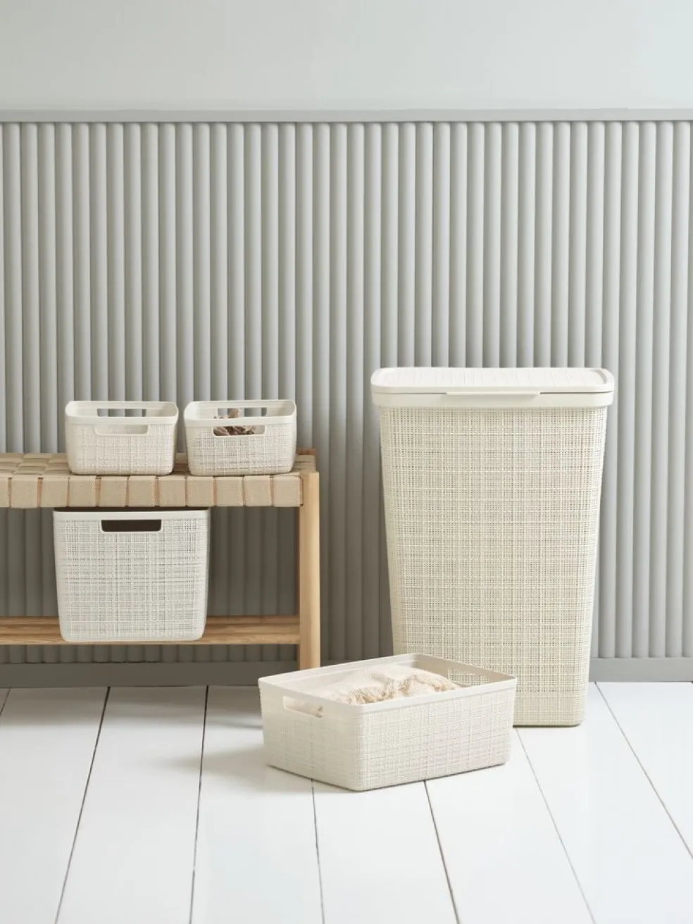 JUTEPanier JUTE 20L plastique blanc cassé