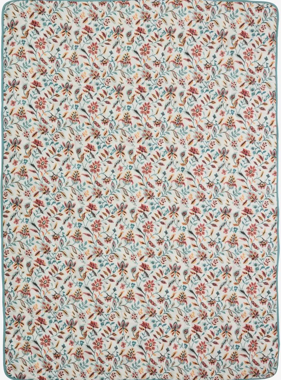 KAMILLECouverture matelassée KAMILLE 140x200 blanc/pétrole