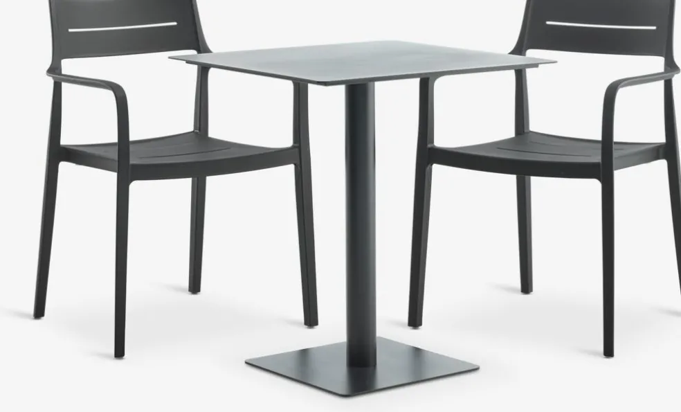 KAPPRUET + INGSTRUPKAPPRUET L65 table + 2 INGSTRUP chaises noir