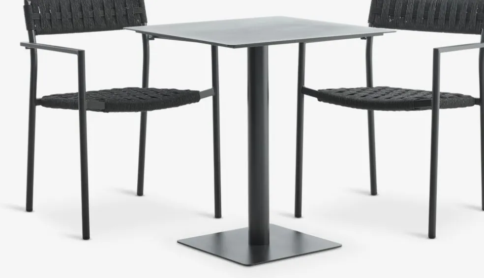 KAPPRUET + TRILLEVALLENKAPPRUET L65 table + 2 TRILLEVALLEN chaises noir