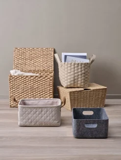 KENPanier KEN l23xL33xH18cm beige a/poignées