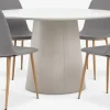 KLIPLEV + JONSTRUPKLIPLEV Ø120 table colo. travertin + 4 JONSTRUP chaises gris