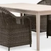 KOLLEN + GAMMELBYKOLLEN L205 table acacia + 4 GAMMELBY chaises gris