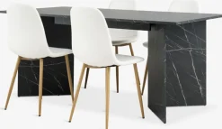 KRONDAL + JONSTRUPKRONDAL L180 table colo. marbre + 4 JONSTRUP chaises blanc