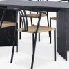 KRONDAL + JYDERUPKRONDAL L180 table marbre + 4 JYDERUP chaises noir/naturel