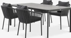 KUMLA + GILJAKUMLA L200 table + 4 GILJA chaises gris