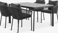 KUMLA + GILJAKUMLA L150 table + 4 GILJA chaises gris