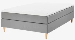LEIRKUPBasicLit sommier tapissier 140x200cm LEIRKUP Gris-23 Mou