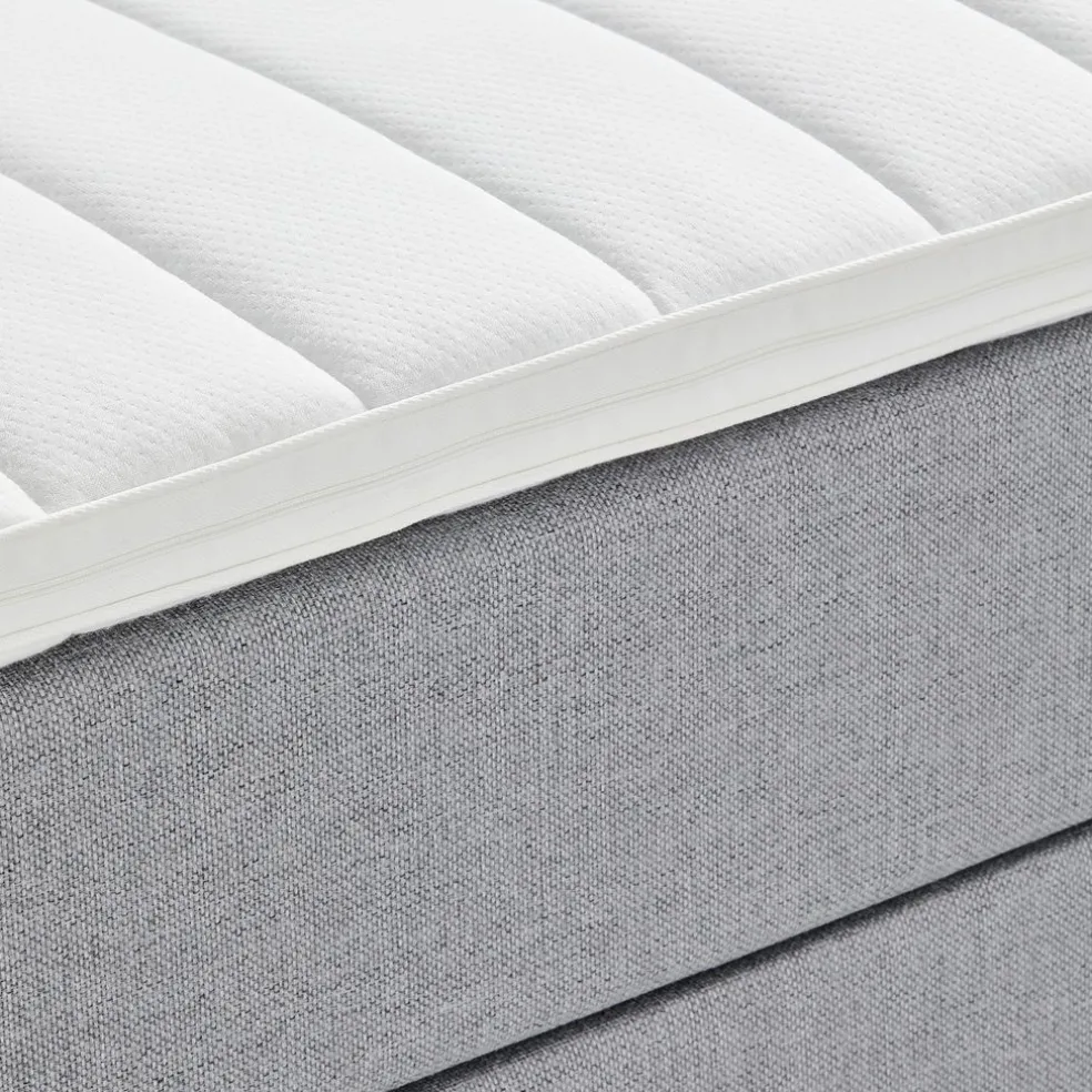 LEIRKUPBasicLit sommier tapissier 140x200cm LEIRKUP Gris-23 Mou