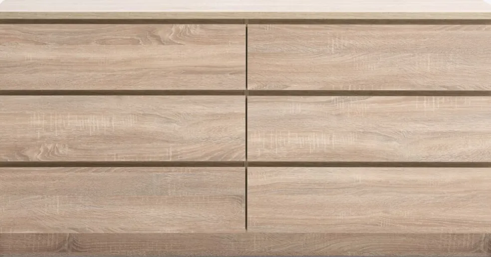 LIMFJORDENCommode 3+3 tiroirs LIMFJORDEN coloris chêne clair