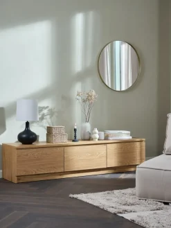LIMFJORDENMeuble TV LIMFJORDEN 2 tiroirs 1 porte coloris chêne chaud