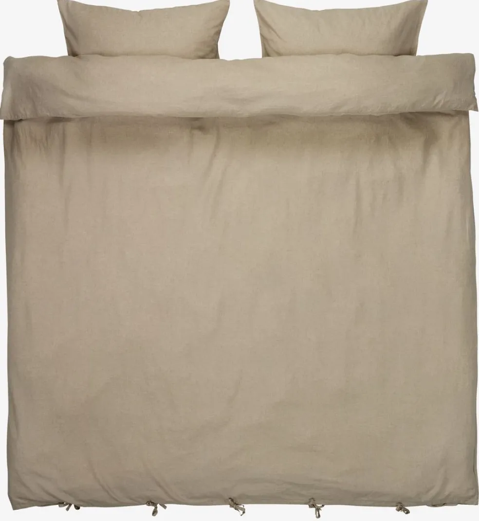 LINDAGoldParure de lit LINDA coton/lin 200x220 naturel