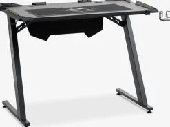 LINDHOLMGoldBureau gaming LINDHOLM a/LED et porte-gobelet noir