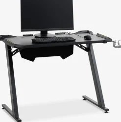 LINDHOLMGoldBureau gaming LINDHOLM a/LED et porte-gobelet noir