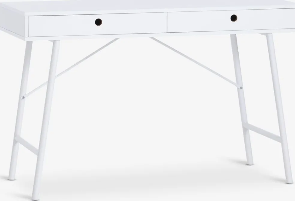LINDVEDBureau LINDVED 48x120 2 tiroirs blanc