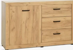 LINTRUPBuffet LINTRUP 1 porte 3 tiroirs coloris chêne naturel