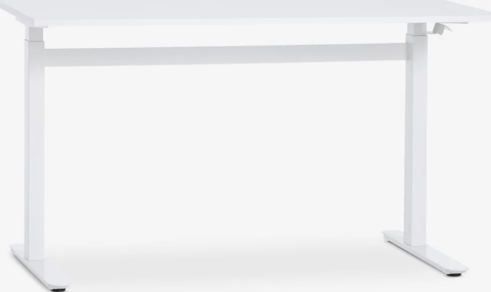 LUNDTOFTBureau hauteur réglable a/vérin à gaz LUNDTOFT 70x130 blanc