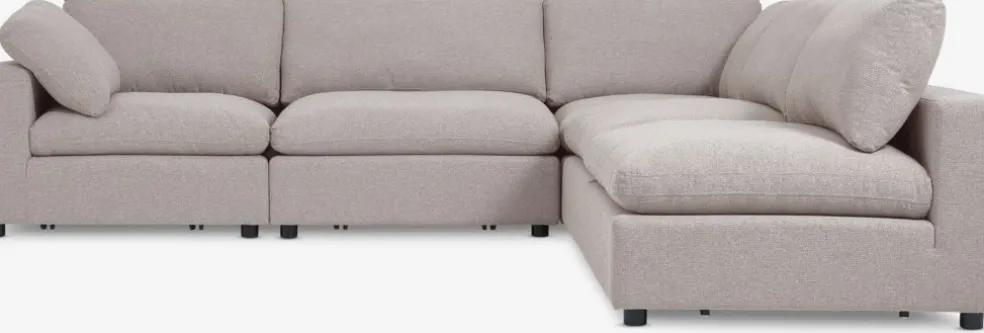 LYBYCanapé modulable LYBY 5 personnes méridienne tissu sable