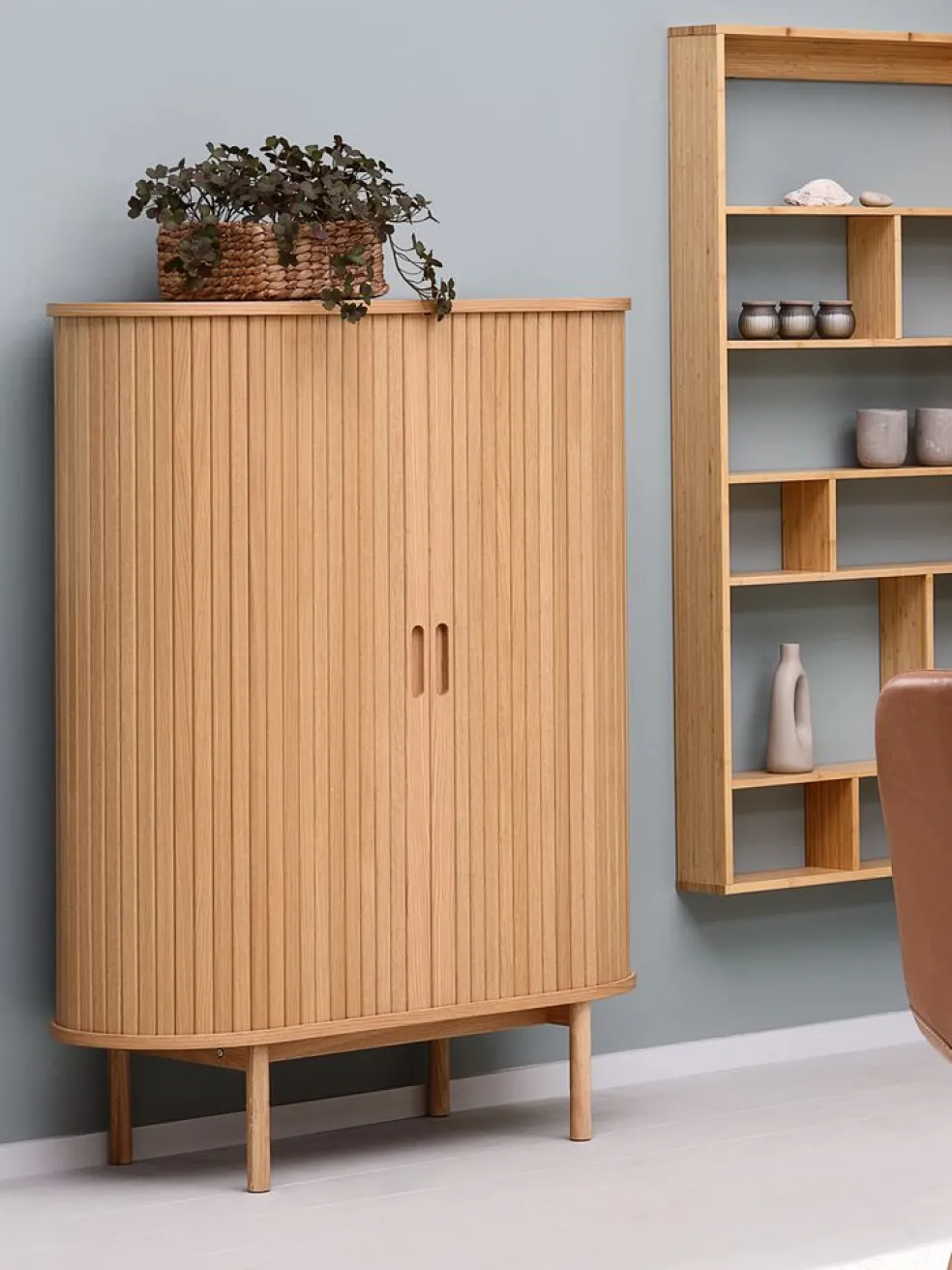 LYNGVIGArmoire LYNGVIG 90 cm 2 portes tambours chêne naturel