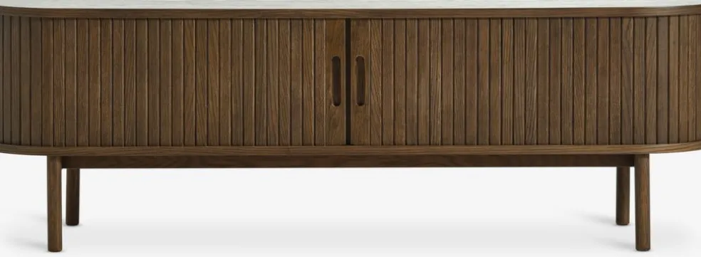LYNGVIGMeuble TV LYNGVIG 160cm 2 portes tambours chêne foncé