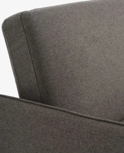 LYSTRUPCanapé convertible LYSTRUP 2 places tissu gris foncé