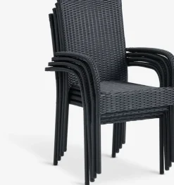 MADERUP + GUDHJEMMADERUP L150 table + 4 GUDHJEM chaises noir