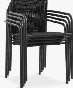 MADERUP + KRISTIANSTADMADERUP L90 table noir + 4 KRISTIANSTAD chaises vert