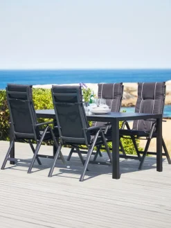MADERUP + LOMMAMADERUP L205 table noir + 4 LOMMA chaises inclinables noir