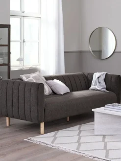 MAGLEBYCanapé MAGLEBY 3 places tissu brun foncé