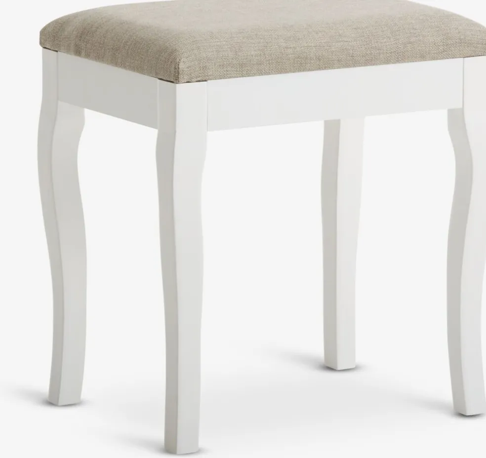 MALLINGTabouret MALLING blanc/tissu beige