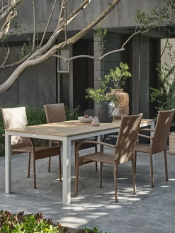 MARIELYST + GUDHJEMMARIELYST L205 table beige + 4 GUDHJEM chaises naturel