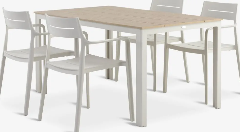 MARIELYST + INGSTRUPMARIELYST L150 table + 4 INGSTRUP chaises beige
