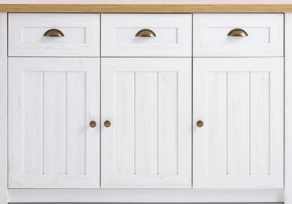 MARKSKELBuffet MARKSKEL 3 portes blanc/coloris chêne naturel