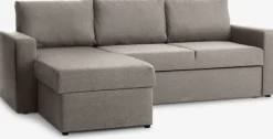 MARSLEVCanapé convertible avec méridienne MARSLEV tissu gris clair