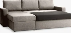 MARSLEVCanapé convertible avec méridienne MARSLEV tissu gris clair