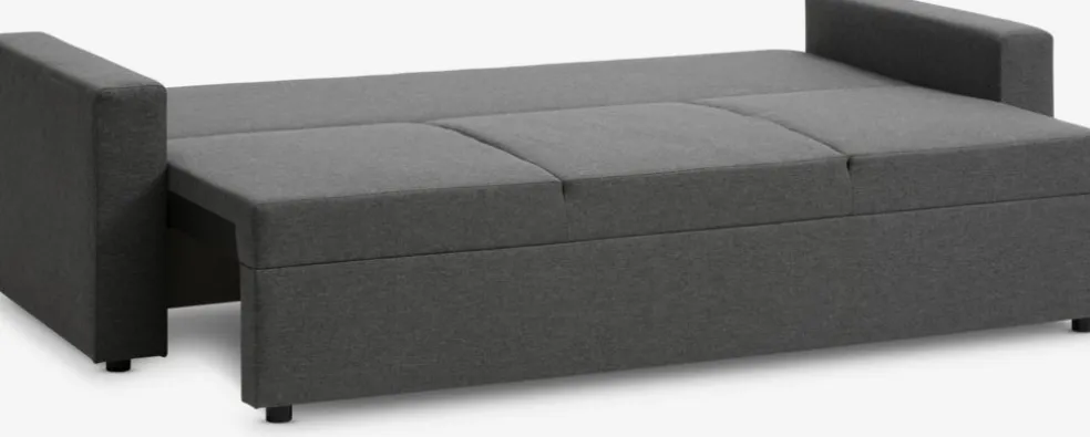 MARSLEVCanapé convertible MARSLEV 3 places tissu gris foncé