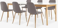 MARSTRAND + JONSTRUPMARSTRAND L200/280 table blanc + 4 JONSTRUP chaises gris