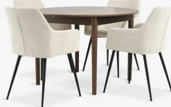 MARSTRAND + PURHUSMARSTRAND Ø110 table colo. chêne f. + 4 PURHUS blanc cassé