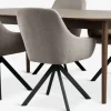 MARSTRAND + ROSTRUPMARSTRAND L200/280 table ch. f. + 4 ROSTRUP chaises sable