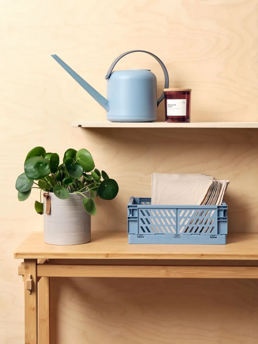 MILASPanier MILAS l16xL25xH10 pliable bleu