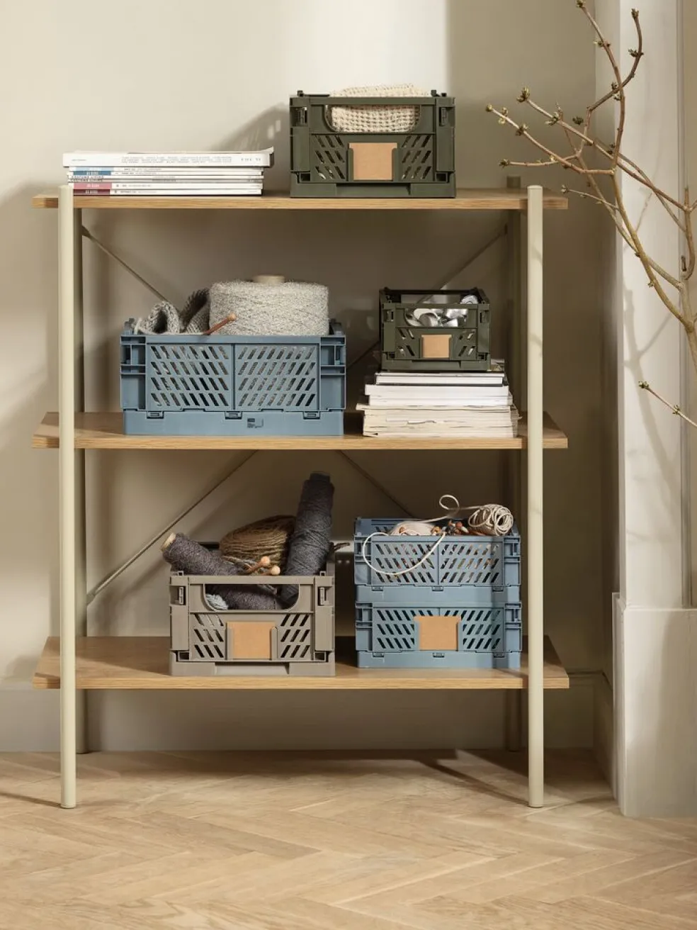 MILASPanier MILAS l16xL25xH10 pliable bleu