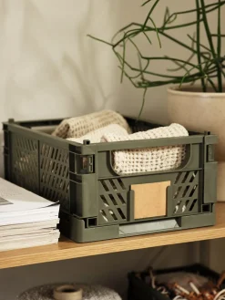 MILASPanier MILAS l25xL34xH15 pliable vert olive