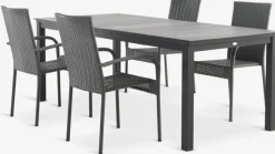 MOSS + GUDHJEMMOSS L214/315 table + 4 GUDHJEM chaises gris