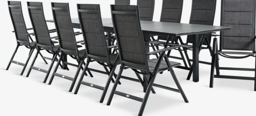 MOSS + MYSENMOSS L214/315 table + 4 MYSEN chaises gris
