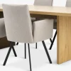 MUNKEBY + GJESINGMUNKEBY L220 table colo. chêne + 4 GJESING chaises beige/n.