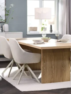 MUNKEBY + ROSTRUPMUNKEBY L220 table colo. chêne + 4 ROSTRUP chaises beige
