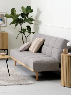 NEJEDECanapé convertible NEJEDE tissu gris clair