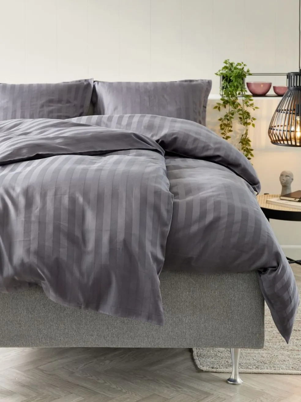 NELLGoldParure de lit Satin NELL 240x220 anthracite