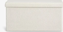 NYSTEDPouf NYSTED 76x38 a/rangement tissu teddy blanc cassé